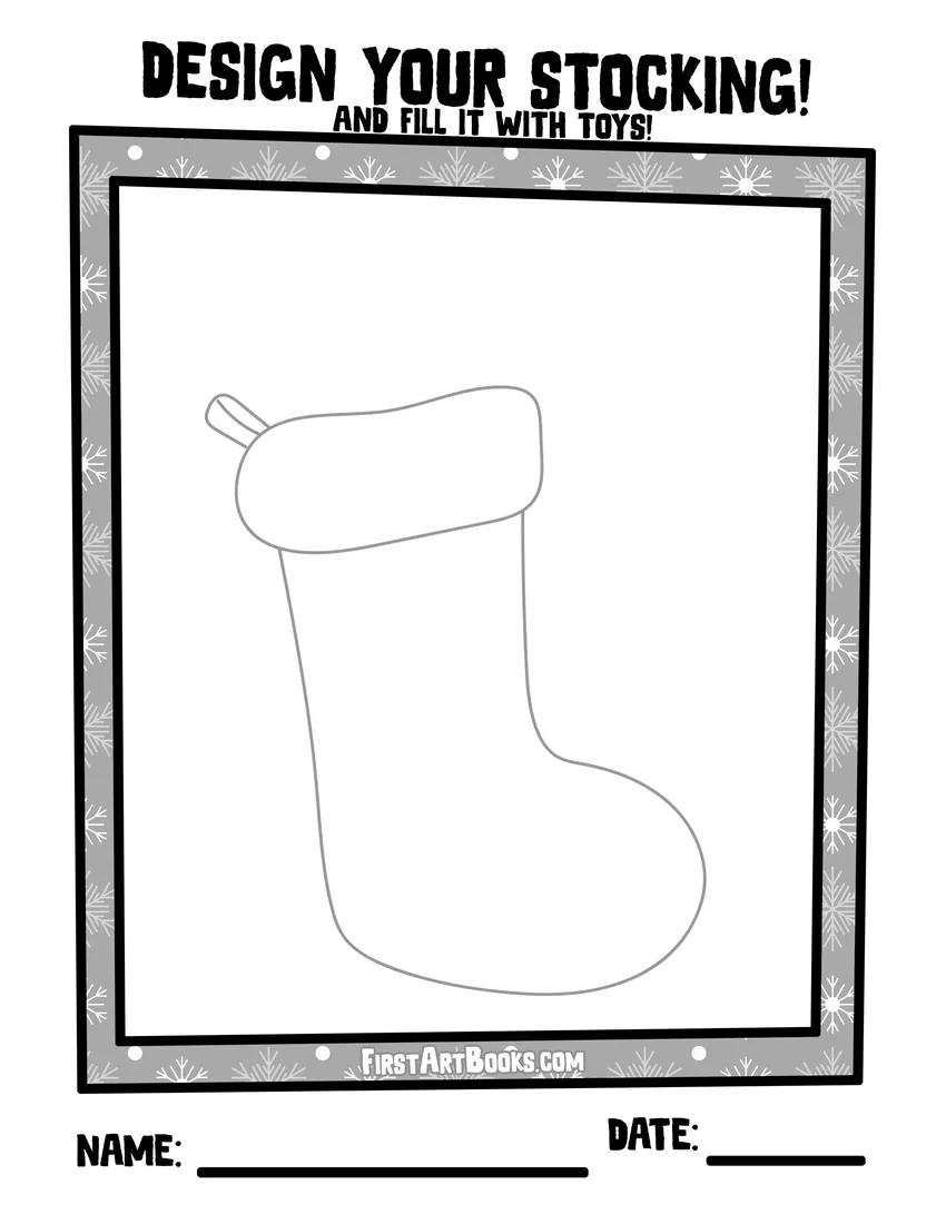 Design Your Stocking free Christmas activity sheet