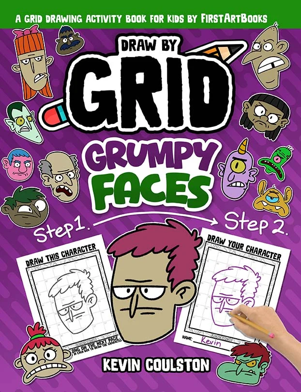 Draw by Grid: Grumpy Faces