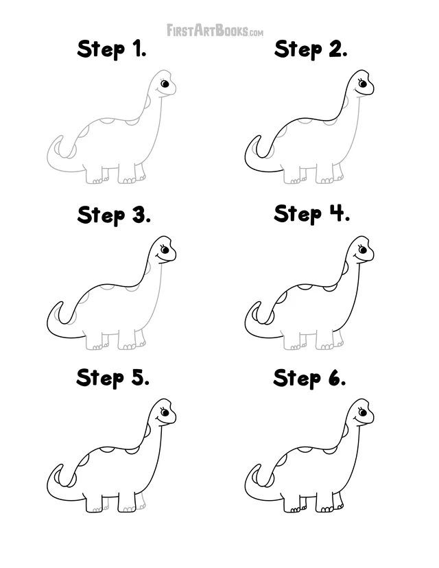 How to Draw a Brachiosaurus: free printable page