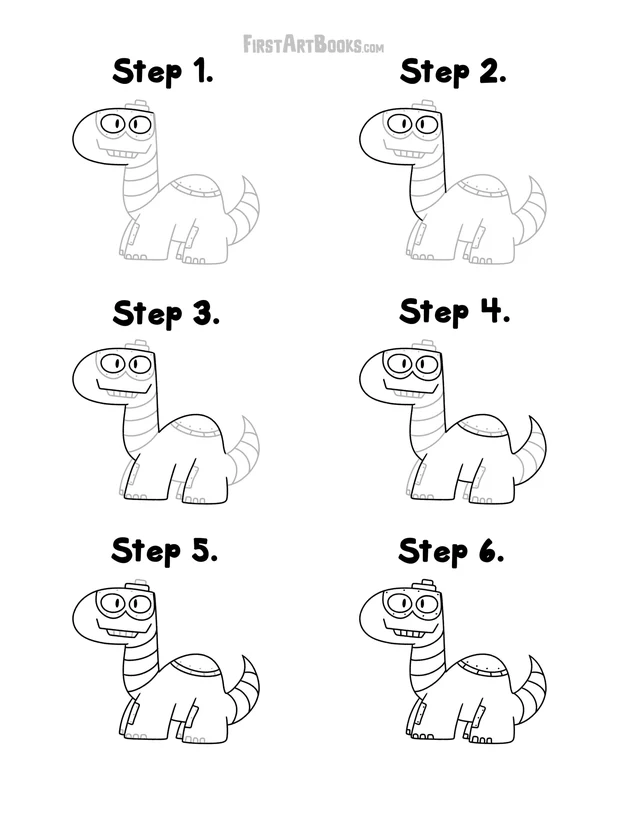 How to Draw: Robot Dinosaurs printable page