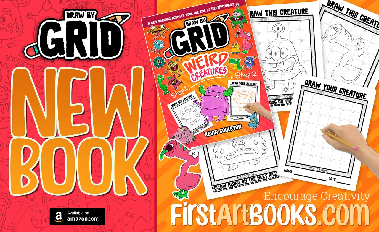 Free Activity Page: Draw A Weird Creature by Grid! – illustration 4