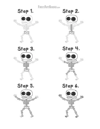 How to Draw a Skeleton: free printable page