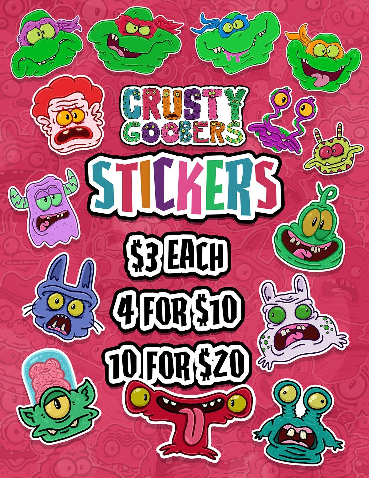 Draw with me at Phoenix Fan Fusion 2025 next week! See my books in-person and check out my 14 new Crusty Goober stickers