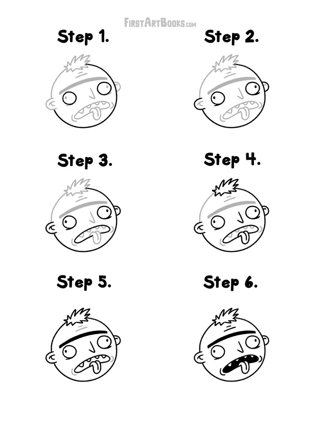 How to Draw: Silly Faces printable page