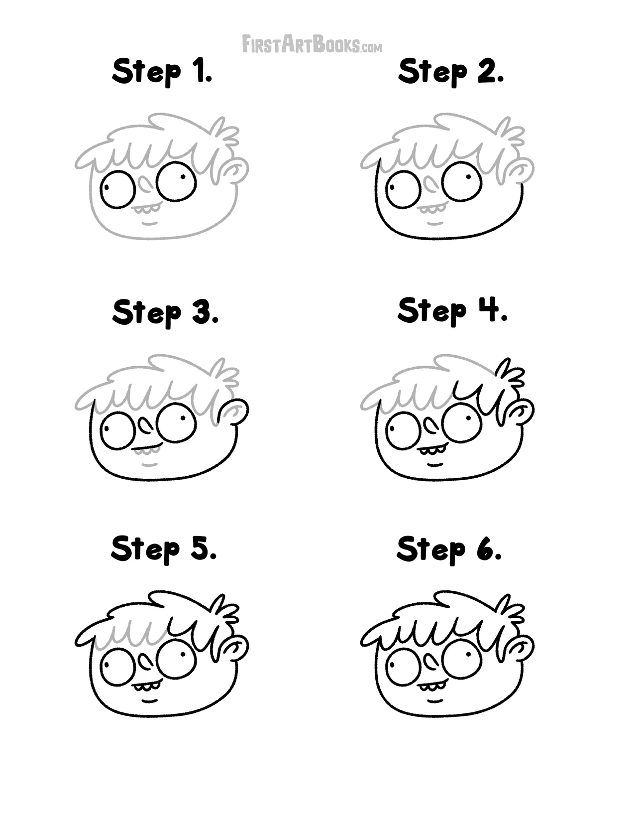 How To Draw A Silly Face (Free Drawing Page) – illustration 2