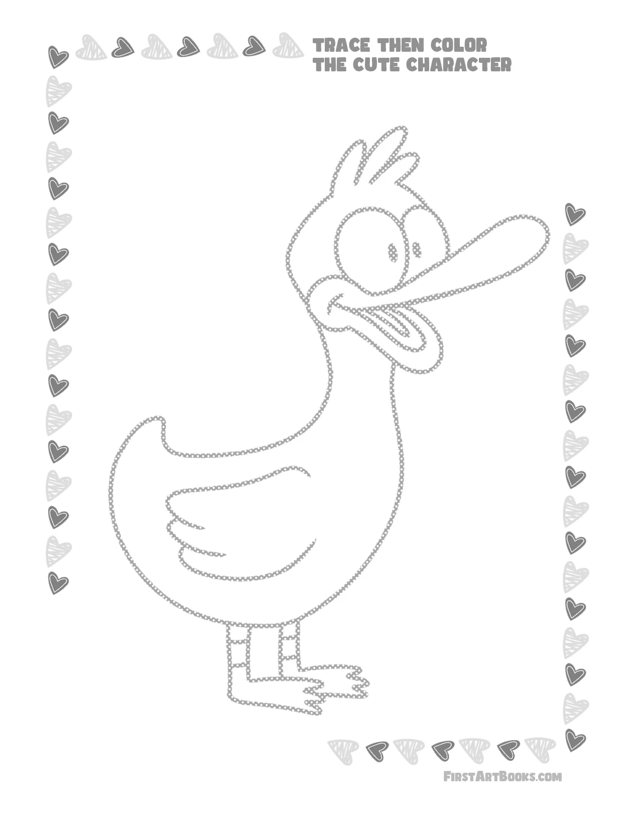 Free Activity Page: Trace Then Color A Duck with this Cute Duck Coloring Page – illustration 3