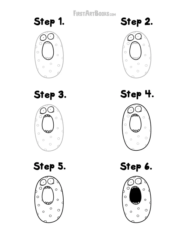 How to Draw: Alphabet Monsters printable page
