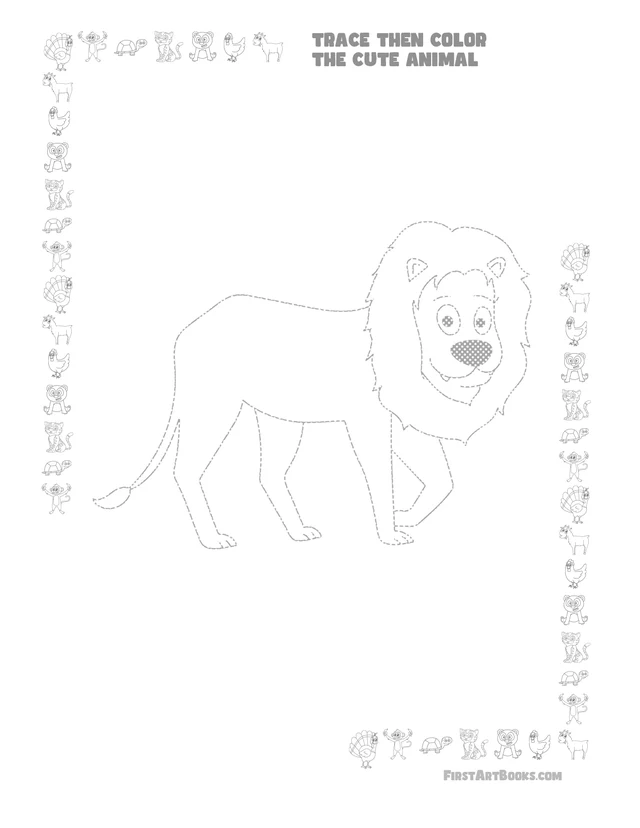 Trace Then Color: Cool Stuff 2 printable page