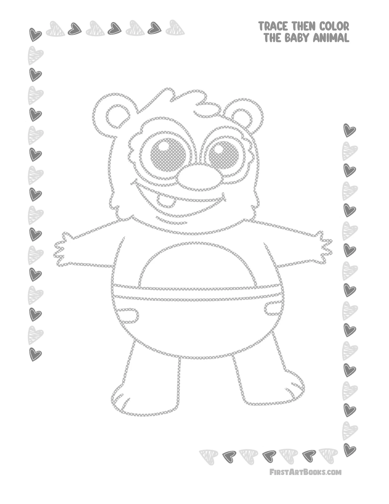 Trace Then Color: Baby Animals sample 3