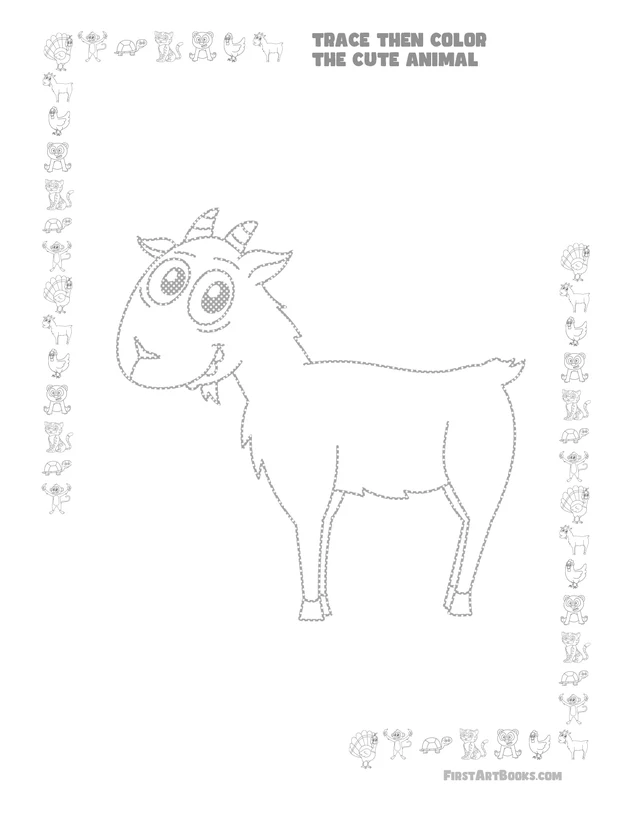 Goat Coloring Page: free printable page