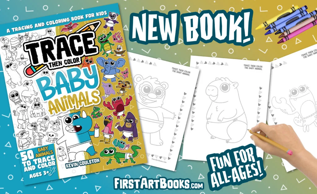 Trace Then Color: Baby Animals