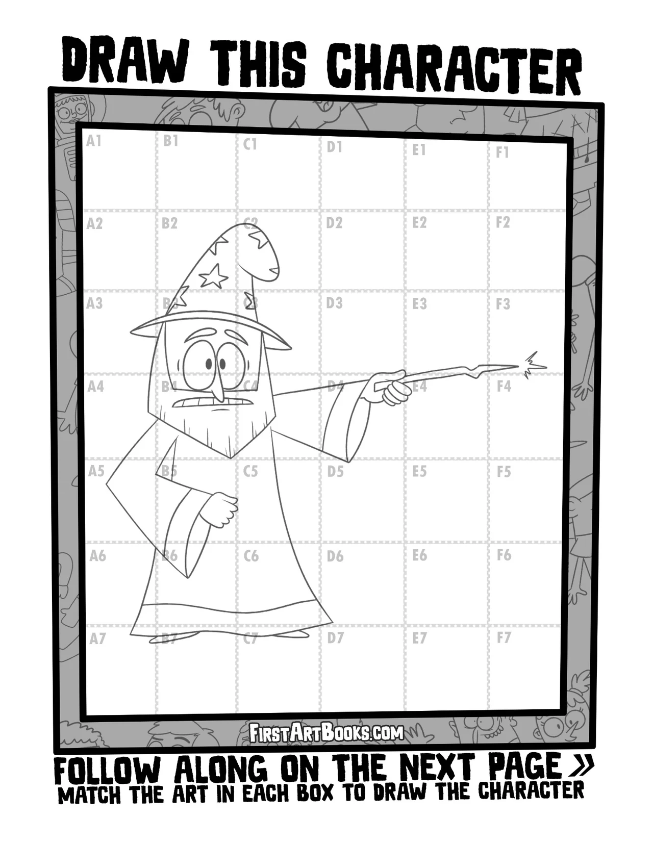 Draw by Grid: Cartoon People sample 2