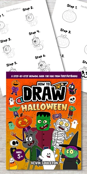 How to Draw a Cartoon Witch for Halloween: free printable page