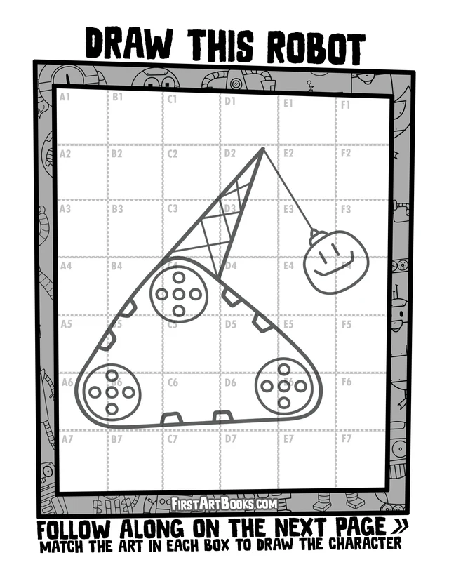How to Draw a Wrecking Ball Robot: free printable page