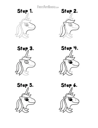 How to Draw a Cute Unicorn: free printable page