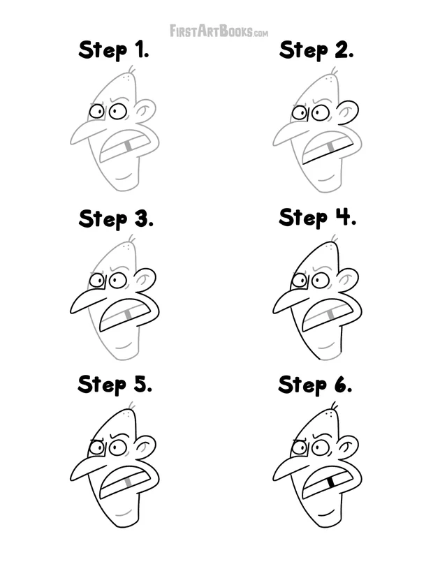 How to Draw: Grumpy Faces printable page