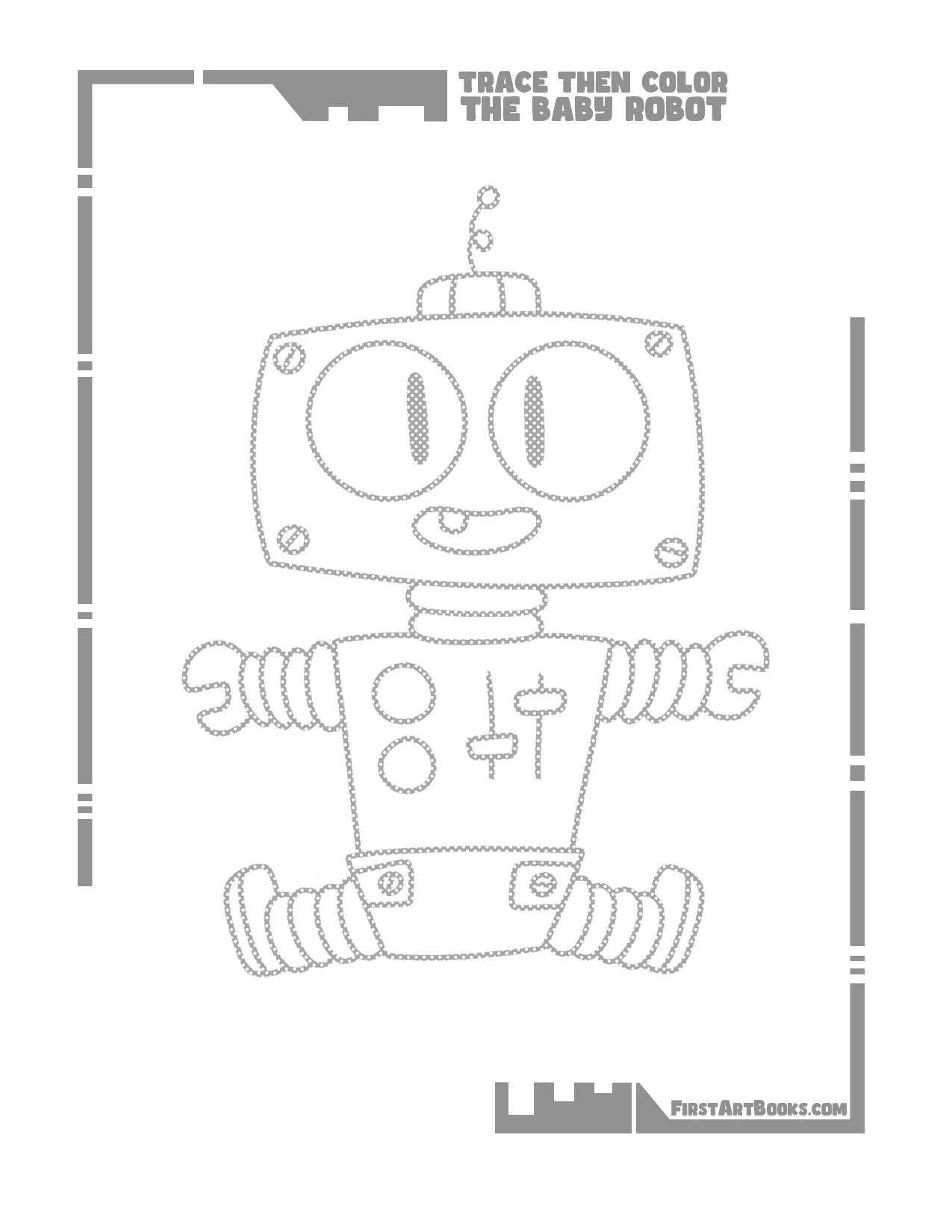 Trace Then Color: Baby Robots sample 2