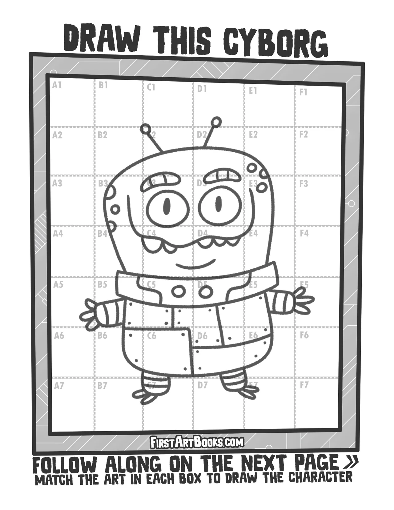 Draw by Grid: Alien Cyborgs sample 3