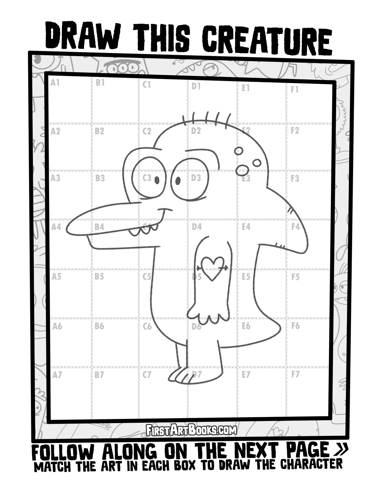 How to Draw A Dolphin Dude with the Grid Drawing Method – illustration 4