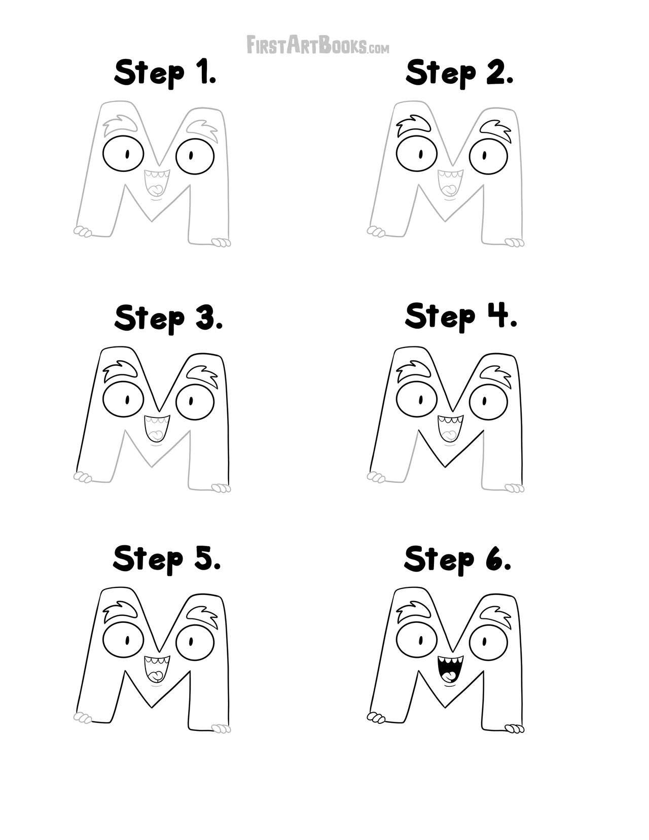 Free Activity Page: How to Draw An Alphabet Monster – illustration 2