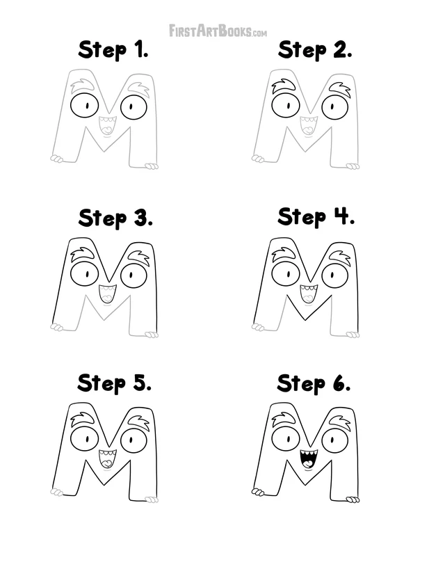 How to Draw an Alphabet Monster: free printable page