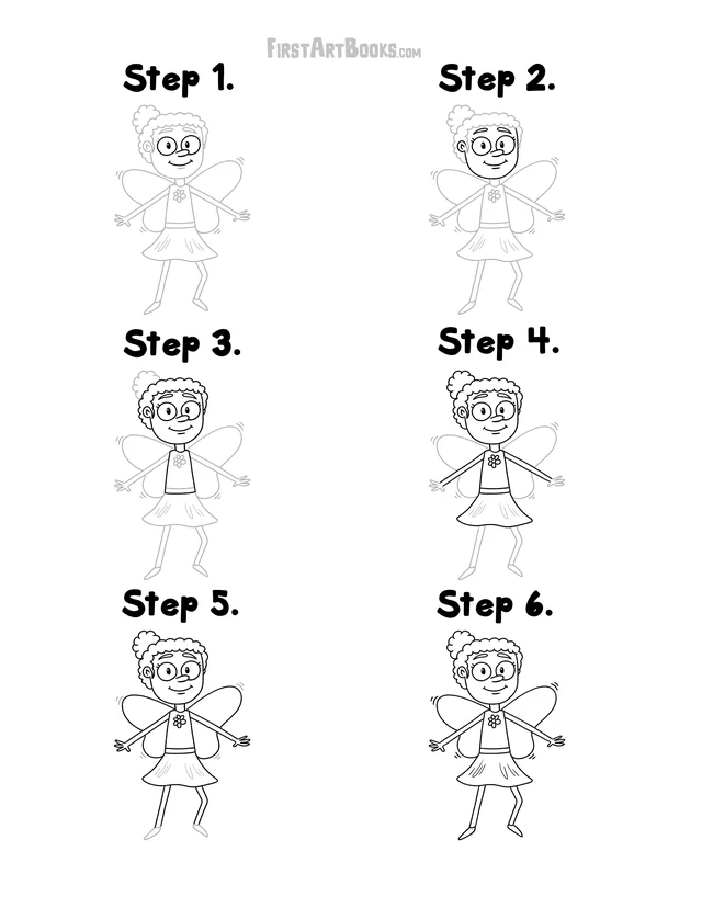 How to Draw a Fairy: free printable page
