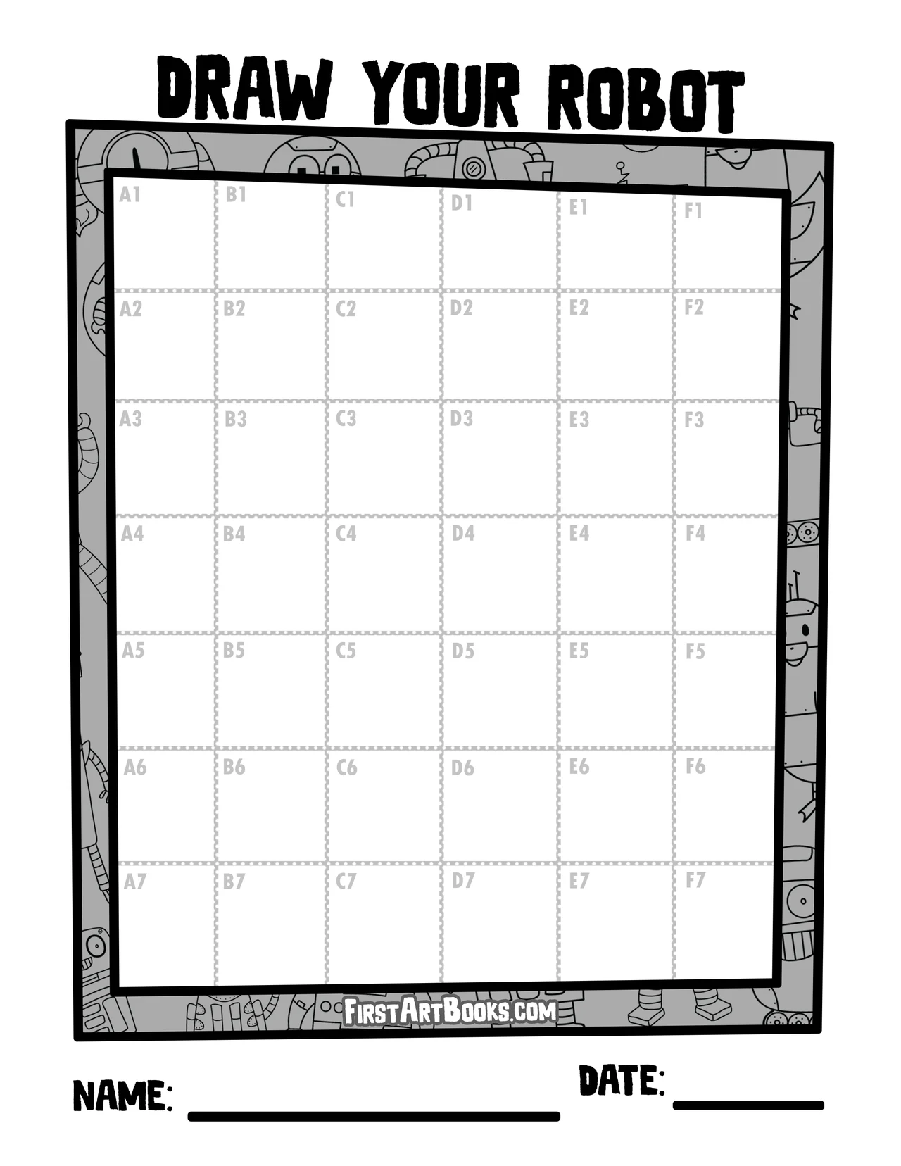 How to Draw A Wrecking Ball Robot with the Grid Drawing Method – illustration 5