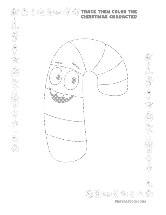 Candy Cane Coloring Page: free printable page