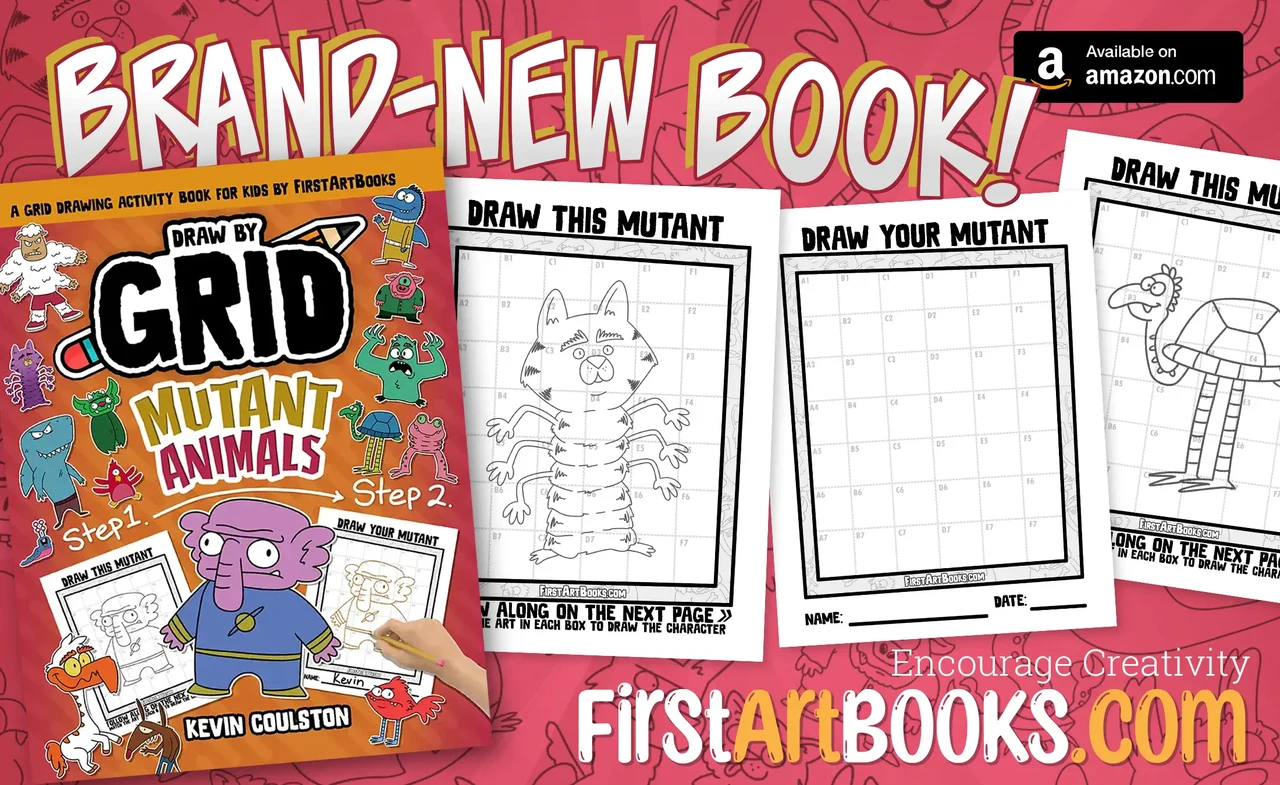 New Activity Book Draw By Grid Mutant Animals