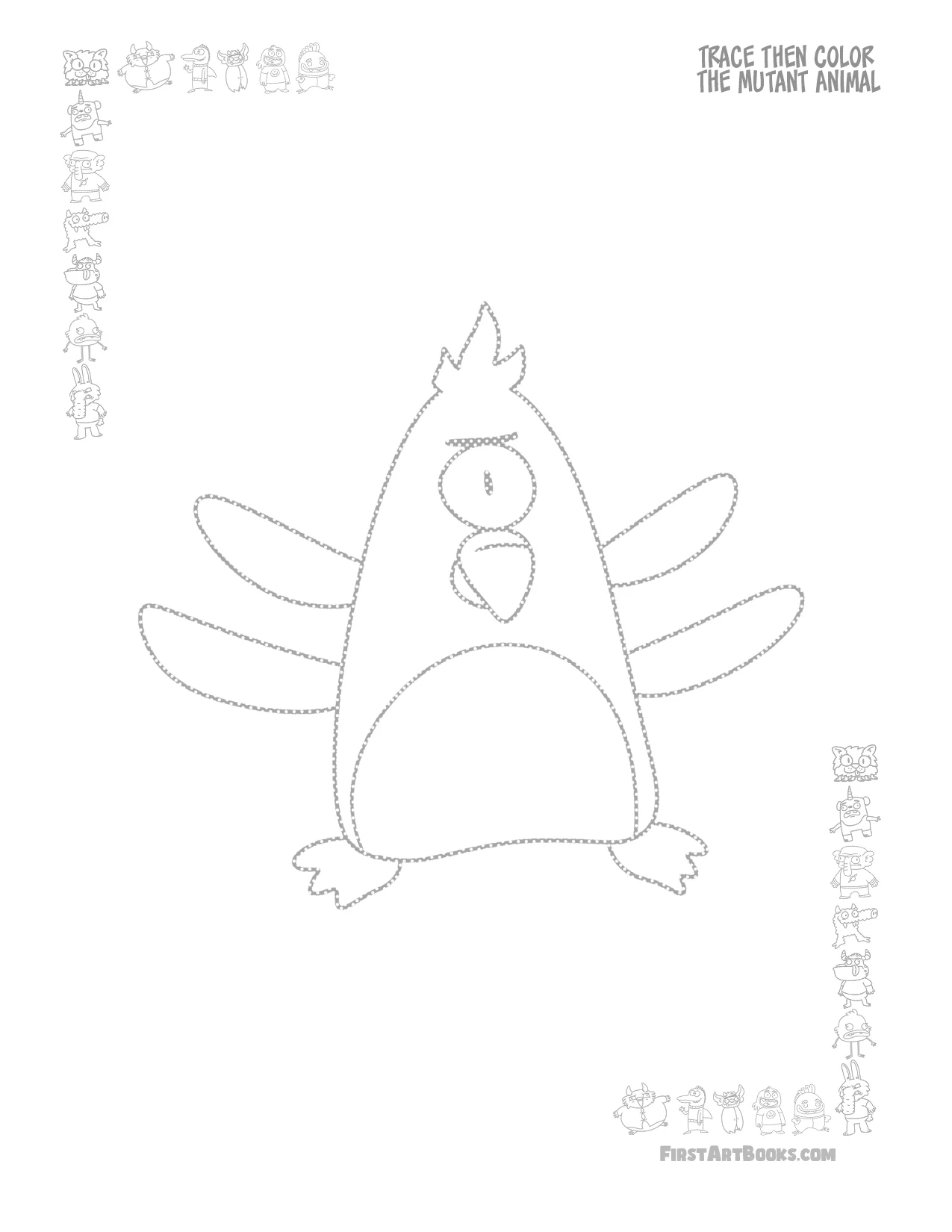 Free Mutant Penguin Coloring Page for Kids – illustration 5