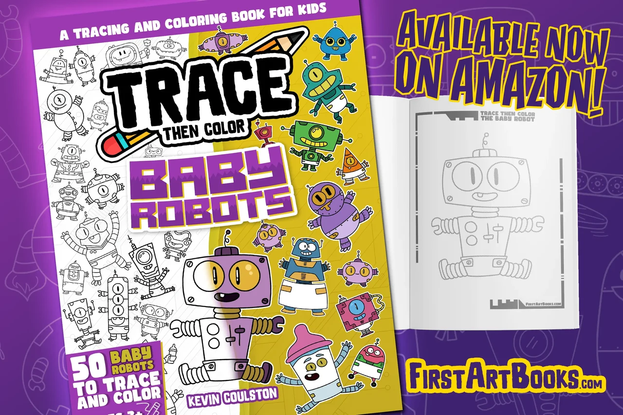*New Book* Trace Then Color: Baby Robots – Available Now on Amazon