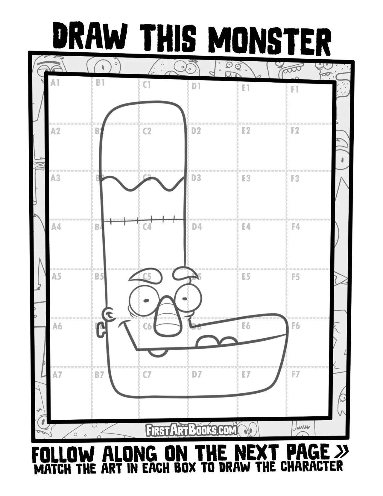 Draw by Grid: Alphabet Monsters sample 2