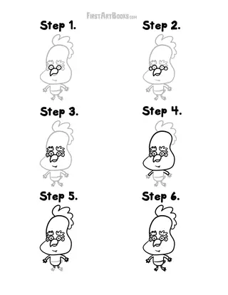 How to Draw a Chicken Monster: free printable page