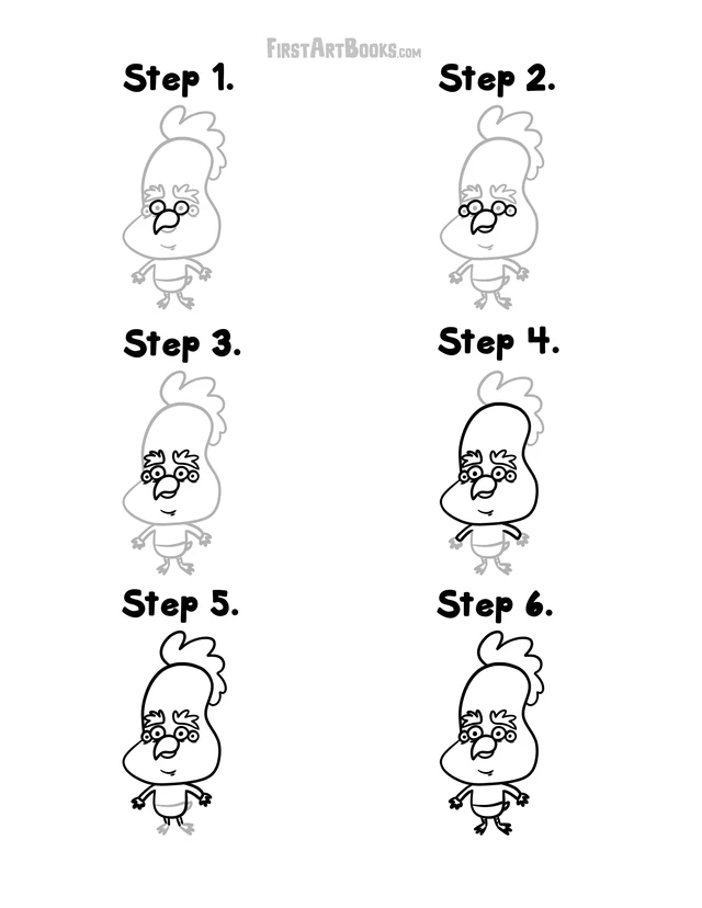 How to Draw a Chicken Monster: free printable page