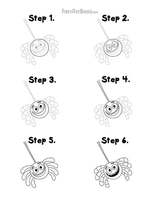How to Draw a Cute Spider for Halloween: free printable page