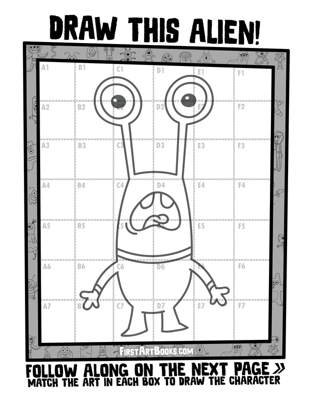 Draw a Silly Alien: free printable page