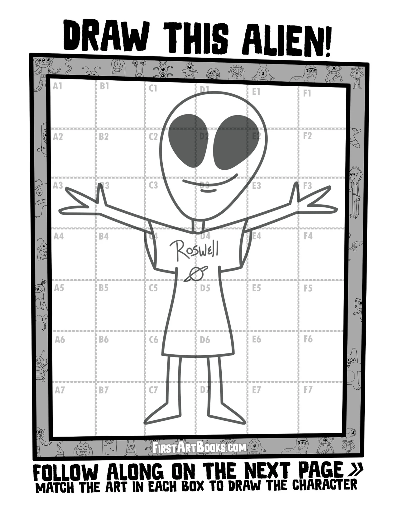Draw by Grid: Silly Aliens sample 2
