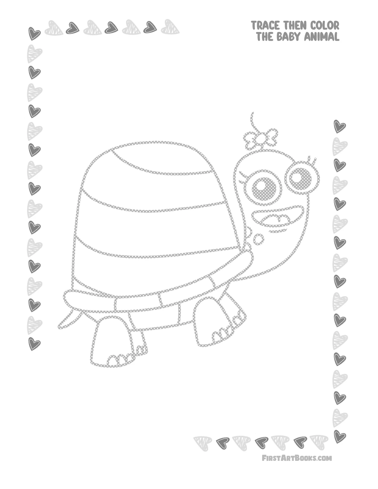 Trace Then Color: Baby Animals sample 1