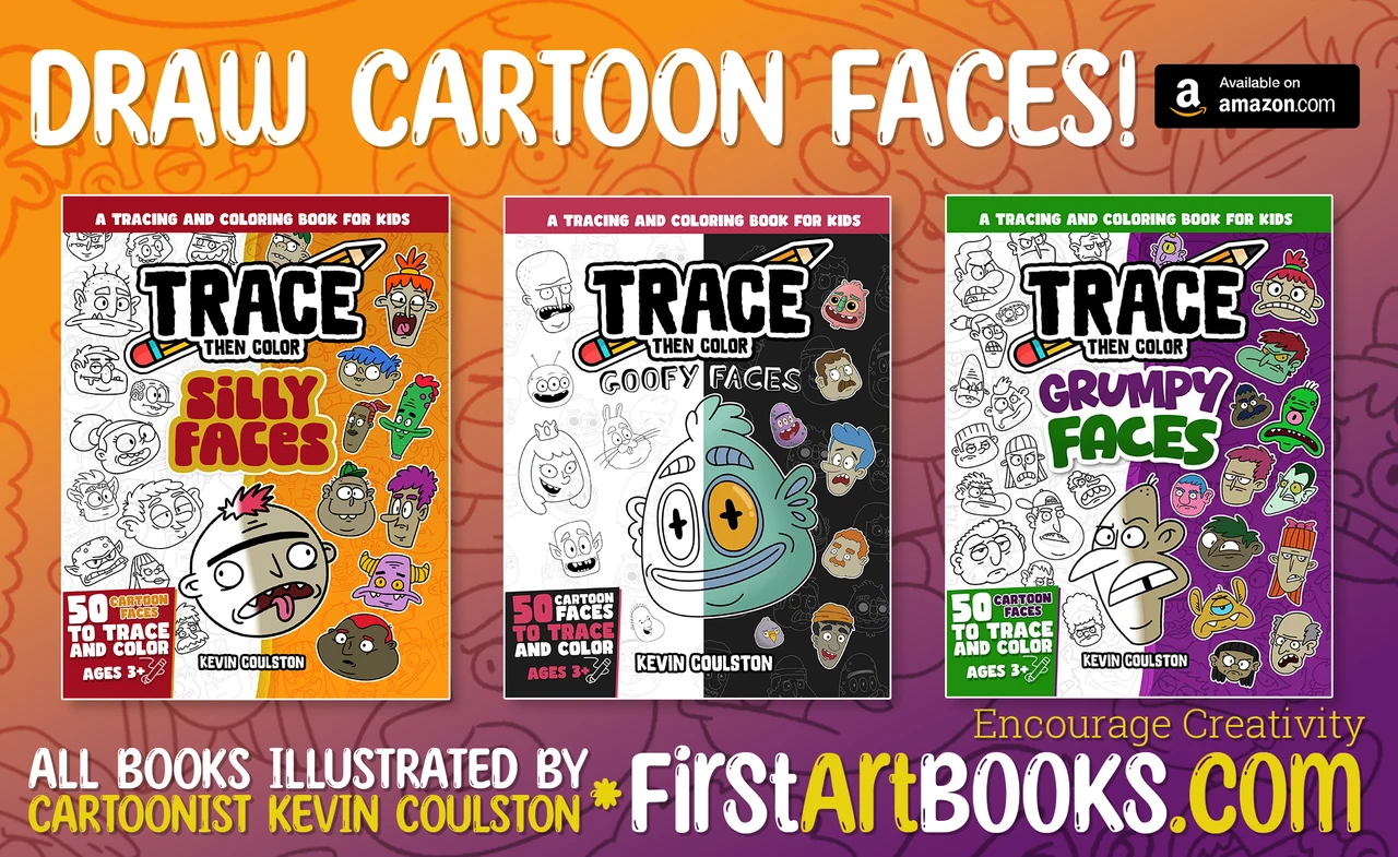 Trace Then Color A Grumpy Cartoon Face (Free Activity Page) – illustration 3