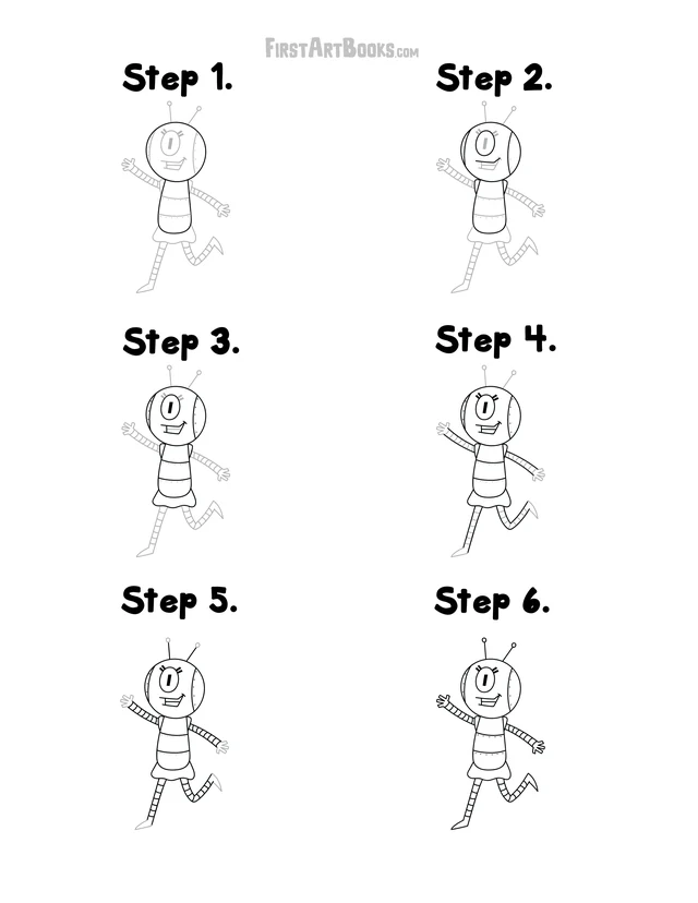 How to Draw a Cute Girl Robot: free printable page