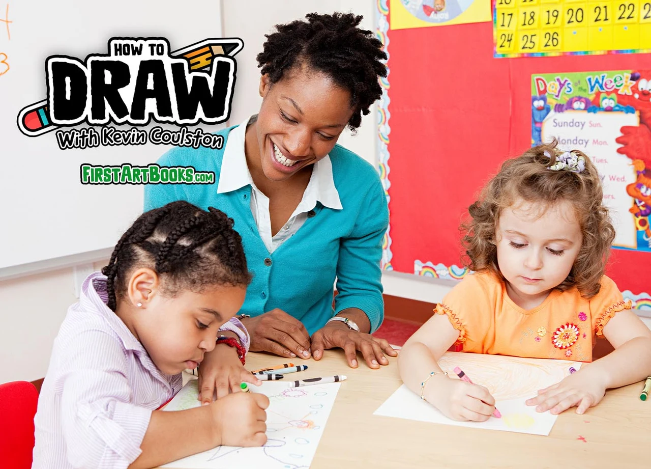 teacher-with-kids-drawing
