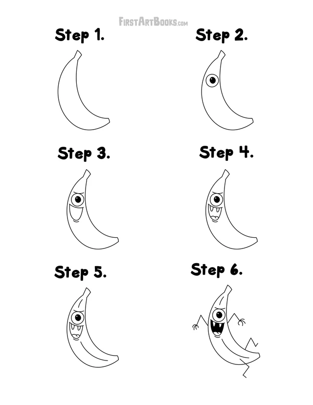 How to Draw: Food Monsters printable page