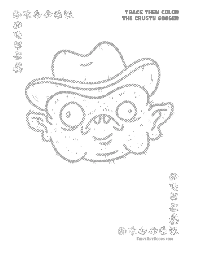 Trace Then Color: Crusty Goobers printable page