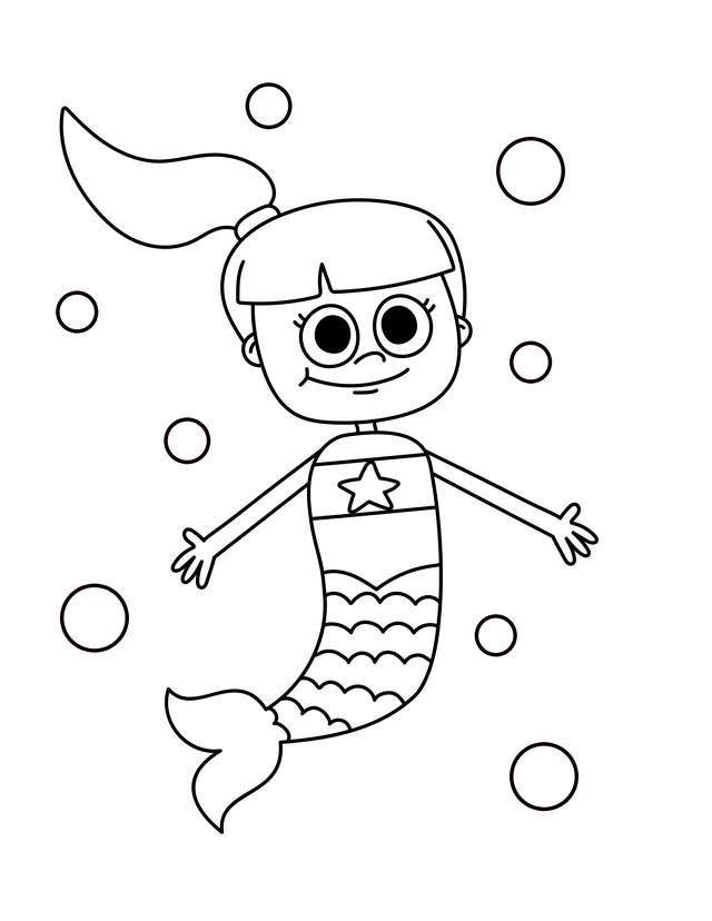 Mermaids, Unicorns, and Other Cute Stuff Coloring and Activity Book printable page