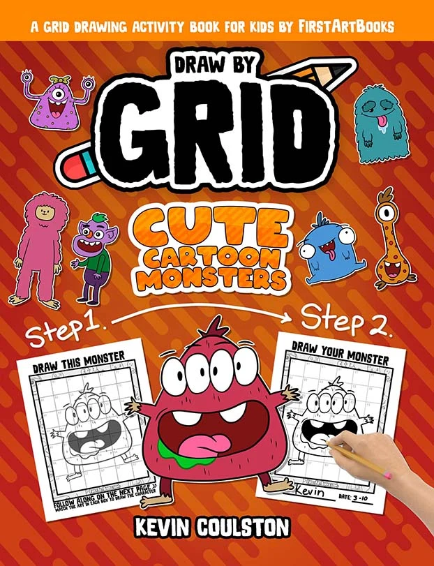 Draw by Grid: Cute Cartoon Monsters