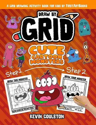 Draw by Grid: Cute Cartoon Monsters book cover