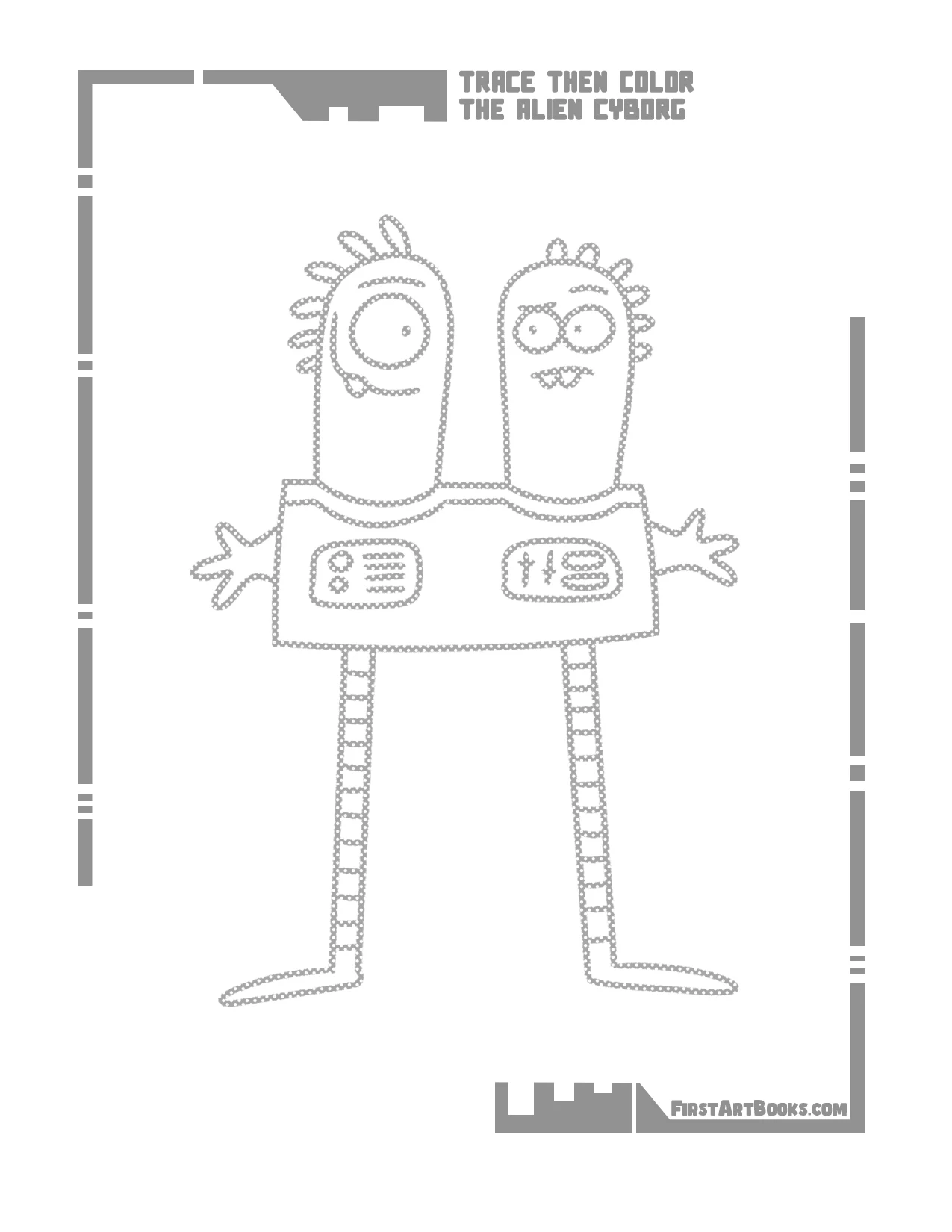 Trace Then Color: Alien Cyborgs sample 3