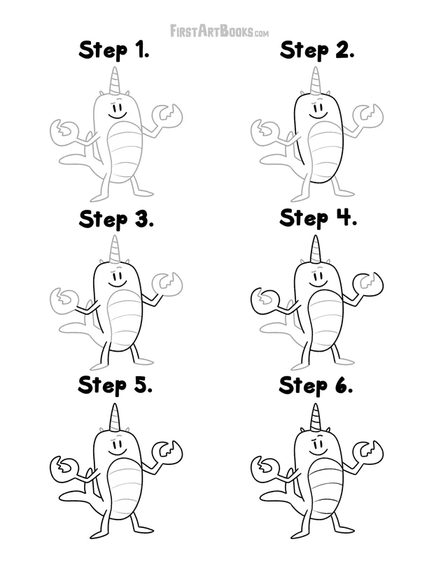 How to Draw: Unicorn Animals printable page