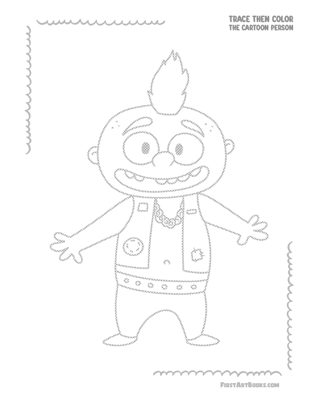 Trace Then Color: Cartoon People sample 3