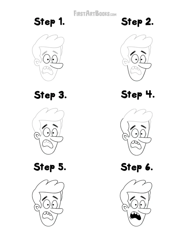 How to Draw a Shocked Expression: free printable page